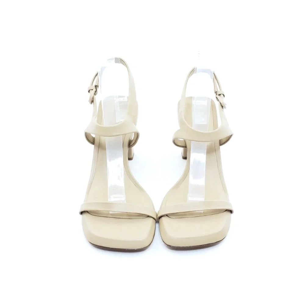 Vince Luella Womens Heeled Sandals Blonde Beige Leather Ankle Strap Size 7_4